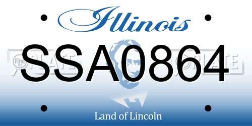 SSA0864 Illinois License Plate