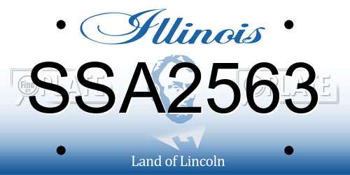 SSA2563 Illinois License Plate