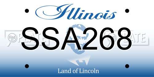 SSA268 Illinois License Plate