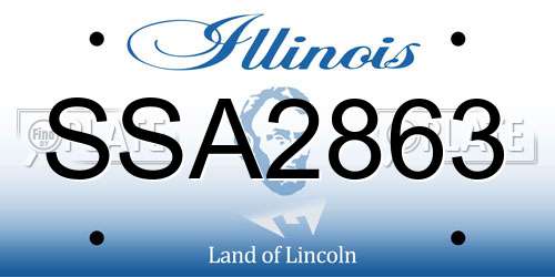 SSA2863 Illinois License Plate