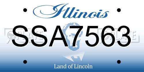 SSA7563 Illinois License Plate