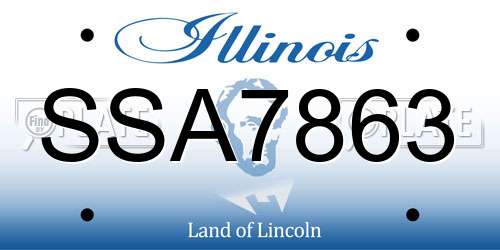 SSA7863 Illinois License Plate