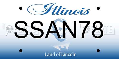 SSAN78 Illinois License Plate
