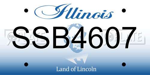 SSB4607 Illinois License Plate