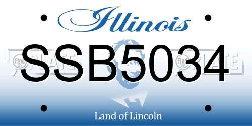SSB5034 Illinois License Plate