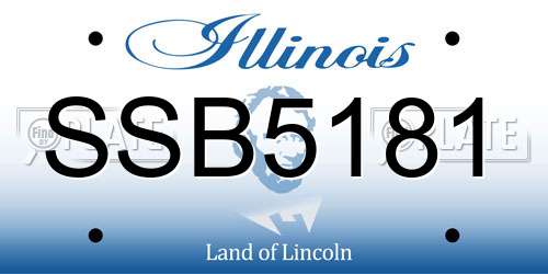 SSB5181 Illinois License Plate