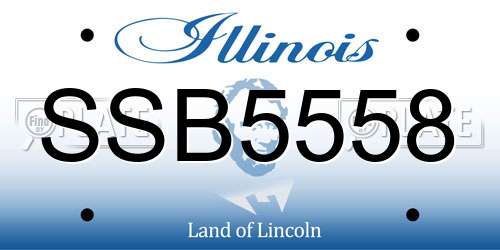 SSB5558 Illinois License Plate