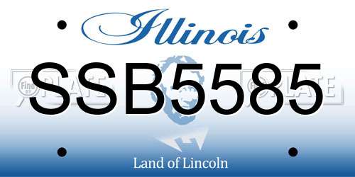 SSB5585 Illinois License Plate