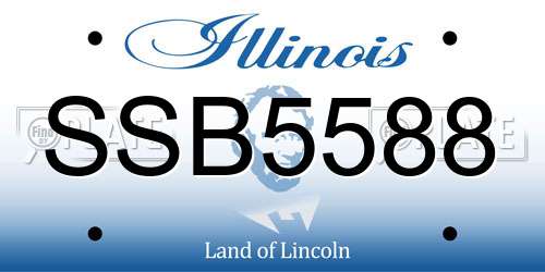 SSB5588 Illinois License Plate