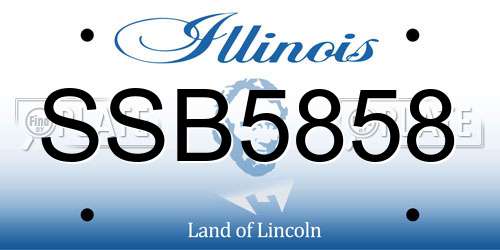 SSB5858 Illinois License Plate