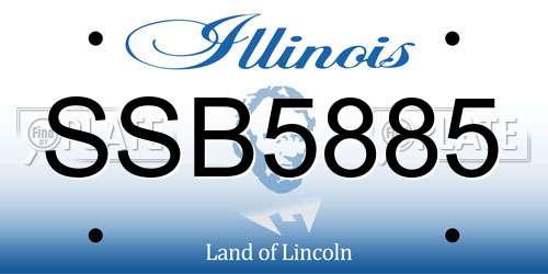 SSB5885 Illinois License Plate