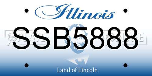 SSB5888 Illinois License Plate