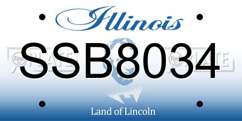 SSB8034 Illinois License Plate
