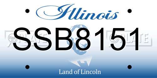 SSB8151 Illinois License Plate