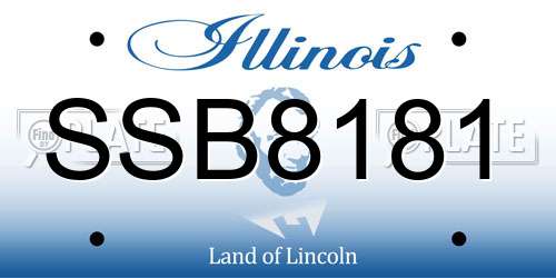 SSB8181 Illinois License Plate