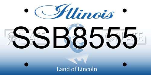 SSB8555 Illinois License Plate