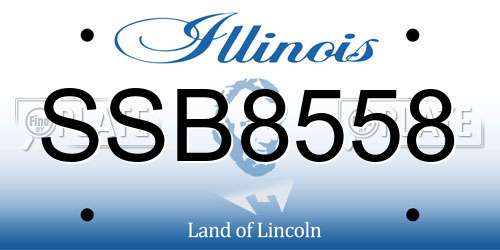 SSB8558 Illinois License Plate