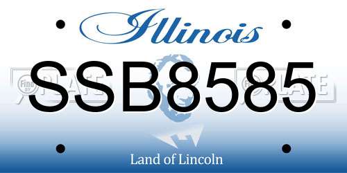 SSB8585 Illinois License Plate
