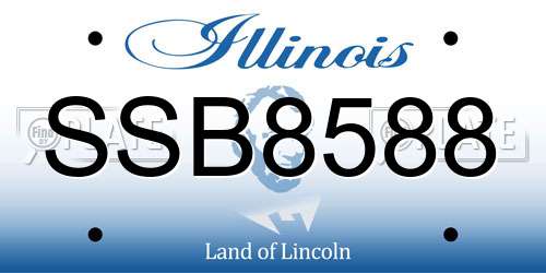 SSB8588 Illinois License Plate