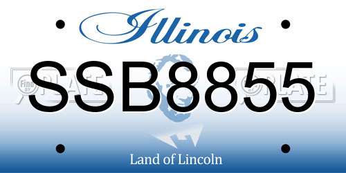 SSB8855 Illinois License Plate