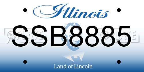 SSB8885 Illinois License Plate