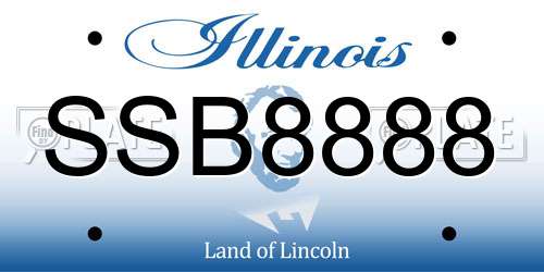 SSB8888 Illinois License Plate