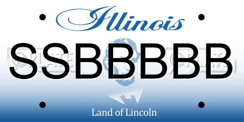 SSBBBBB Illinois License Plate
