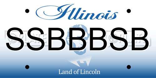 SSBBBSB Illinois License Plate