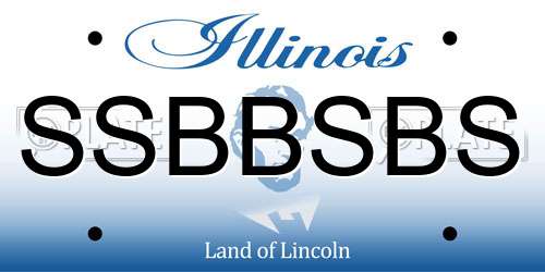 SSBBSBS Illinois License Plate