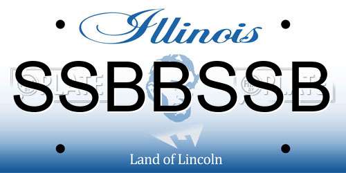 SSBBSSB Illinois License Plate