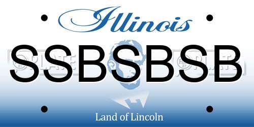 SSBSBSB Illinois License Plate