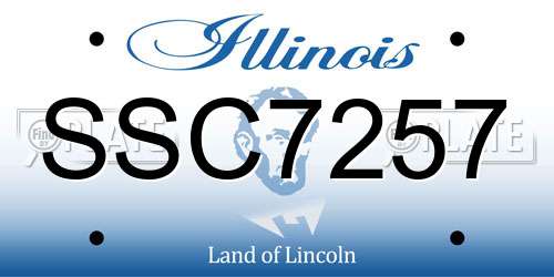 SSC7257 Illinois License Plate