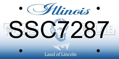 SSC7287 Illinois License Plate