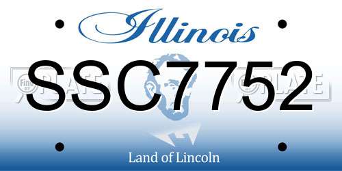 SSC7752 Illinois License Plate
