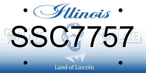 SSC7757 Illinois License Plate