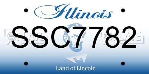 SSC7782 Illinois License Plate