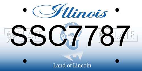 SSC7787 Illinois License Plate