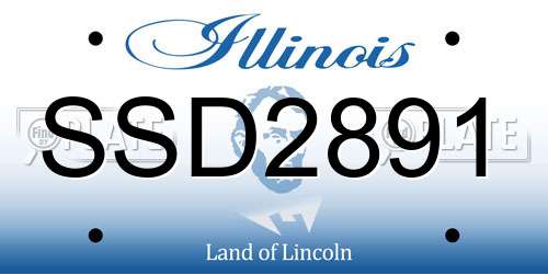 SSD2891 Illinois License Plate
