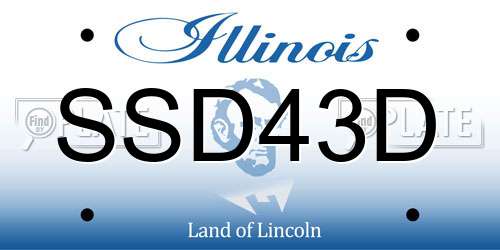 SSD43D Illinois License Plate