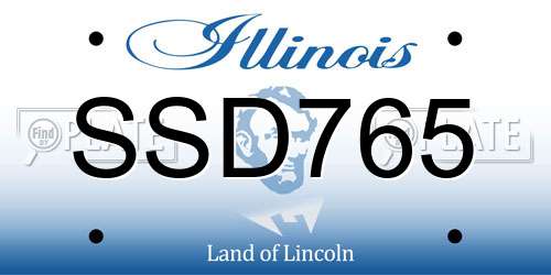SSD765 Illinois License Plate