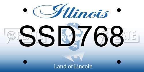 SSD768 Illinois License Plate