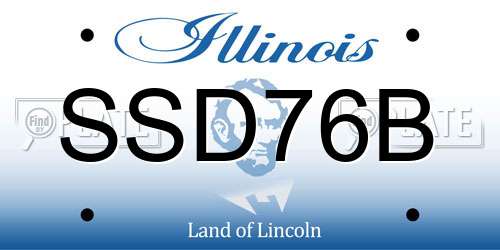 SSD76B Illinois License Plate