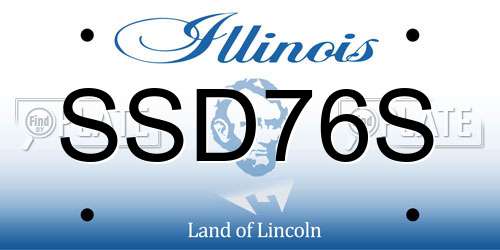 SSD76S Illinois License Plate