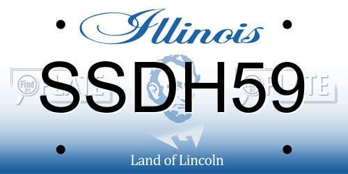 SSDH59 Illinois License Plate