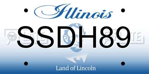 SSDH89 Illinois License Plate