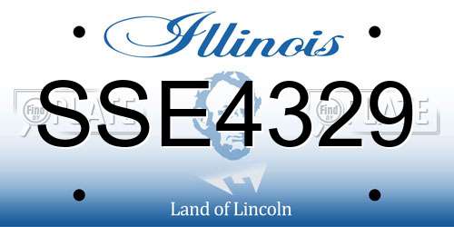 SSE4329 Illinois License Plate