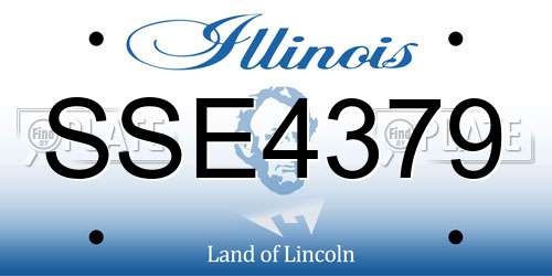SSE4379 Illinois License Plate