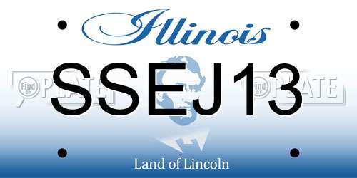 SSEJ13 Illinois License Plate