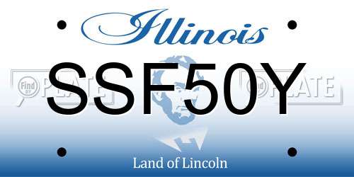 SSF50Y Illinois License Plate
