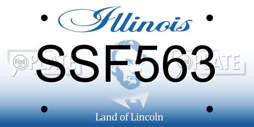 SSF563 Illinois License Plate